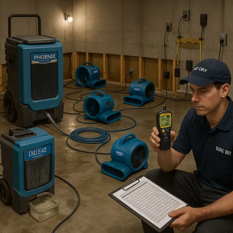Structural Drying and Dehumidification process in Oakland Park, FL